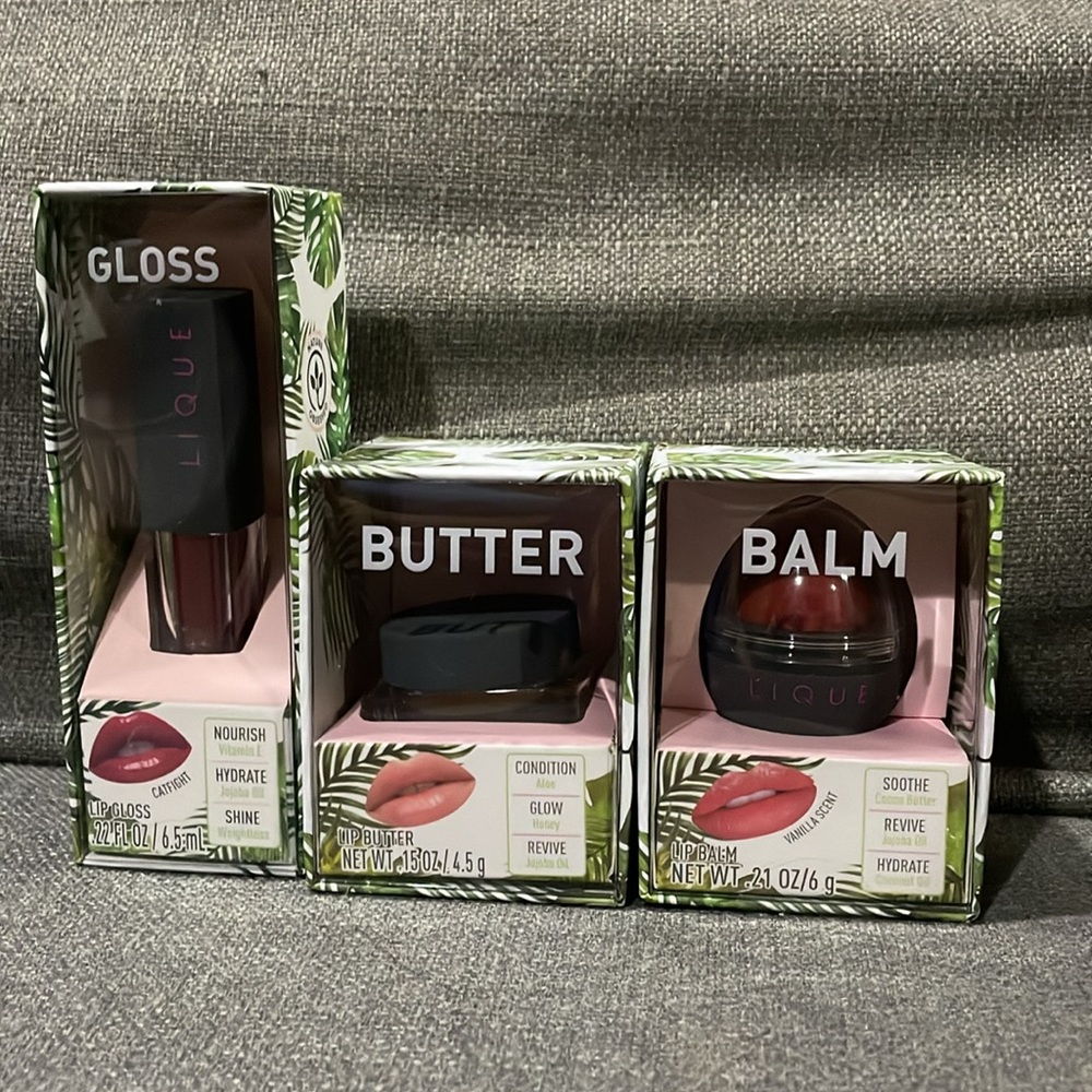 Lique Lip Gloss, Butter, and Balm Set